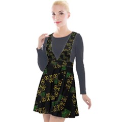 Modern Geometric Print Plunge Pinafore Velour Dress by dflcprintsclothing