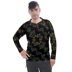 Modern Geometric Print Men s Pique Long Sleeve Tee