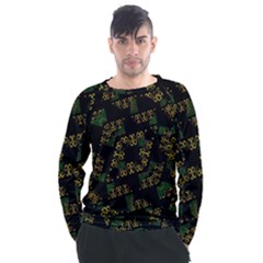 Modern Geometric Print Men s Long Sleeve Raglan Tee