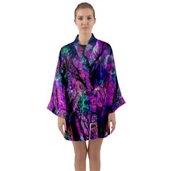 Fairytale Forest Long Sleeve Satin Kimono by augustinet