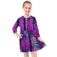 Fairytale Forest Kids  Quarter Sleeve Shirt Dress by augustinet