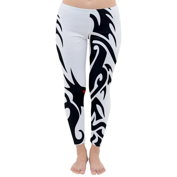 Black Dragon Animal Classic Winter Leggings