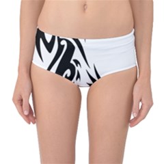 Black Dragon Animal Mid-waist Bikini Bottoms