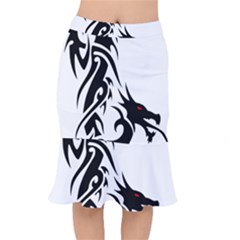 Black Dragon Animal Short Mermaid Skirt