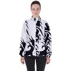 Black Dragon Animal Women s High Neck Windbreaker by HermanTelo