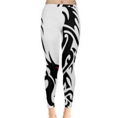 Black Dragon Animal Inside Out Leggings by HermanTelo