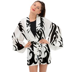 Black Dragon Animal Long Sleeve Kimono