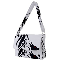 Black Dragon Animal Full Print Messenger Bag (l)