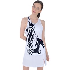 Black Dragon Animal Racer Back Mesh Tank Top