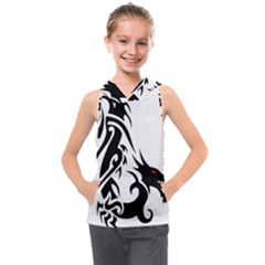 Black Dragon Animal Kids  Sleeveless Hoodie by HermanTelo