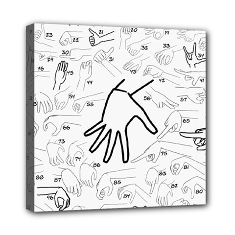 Hands Reference Art Drawing Mini Canvas 8  X 8  (stretched) by Mariart