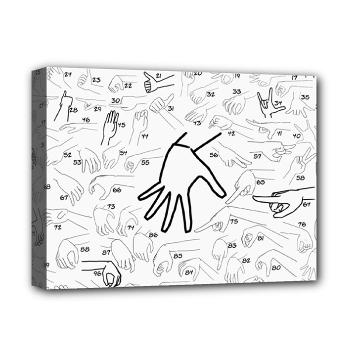 Hands Reference Art Drawing Deluxe Canvas 16  x 12  (Stretched) 