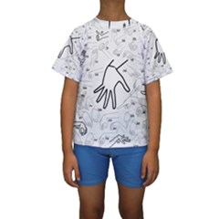 Hands Reference Art Drawing Kids  Short Sleeve Swimwear by Mariart