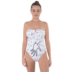 Hands Reference Art Drawing Tie Back One Piece Swimsuit