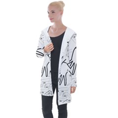 Hands Reference Art Drawing Longline Hooded Cardigan