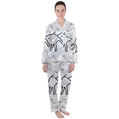 Hands Reference Art Drawing Satin Long Sleeve Pyjamas Set by Mariart