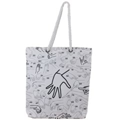 Hands Reference Art Drawing Full Print Rope Handle Tote (large) by Mariart