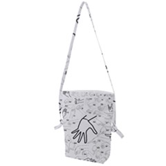 Hands Reference Art Drawing Folding Shoulder Bag by Mariart