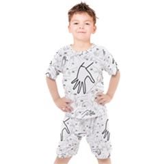 Hands Reference Art Drawing Kids  Tee And Shorts Set by Mariart