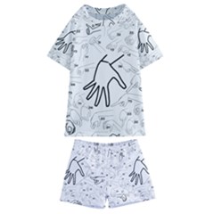 Hands Reference Art Drawing Kids  Swim Tee And Shorts Set