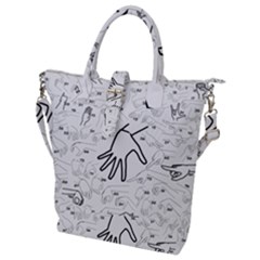 Hands Reference Art Drawing Buckle Top Tote Bag