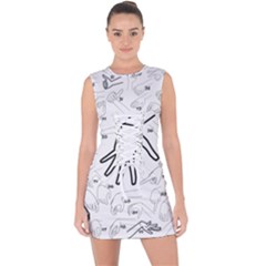 Hands Reference Art Drawing Lace Up Front Bodycon Dress by Mariart