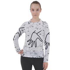 Hands Reference Art Drawing Women s Pique Long Sleeve Tee