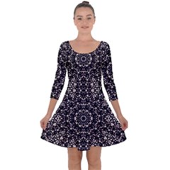 Modern Baroque Print Quarter Sleeve Skater Dress by dflcprintsclothing