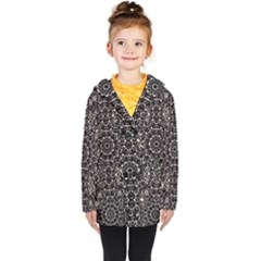 Modern Baroque Print Kids  Double Breasted Button Coat