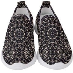 Modern Baroque Print Kids  Slip On Sneakers by dflcprintsclothing