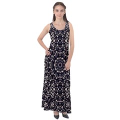 Modern Baroque Print Sleeveless Velour Maxi Dress by dflcprintsclothing