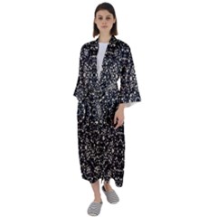 Modern Baroque Print Maxi Satin Kimono