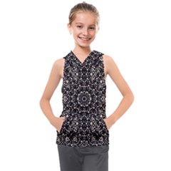 Modern Baroque Print Kids  Sleeveless Hoodie