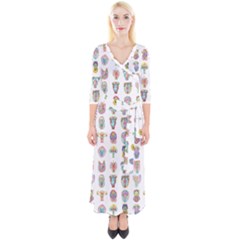 Female Reproductive System  Quarter Sleeve Wrap Maxi Dress by ArtByAng