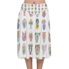 Female Reproductive System  Velvet Flared Midi Skirt