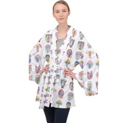 Female Reproductive System  Long Sleeve Velvet Kimono  by ArtByAng