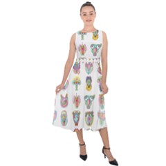 Female Reproductive System  Midi Tie-back Chiffon Dress by ArtByAng