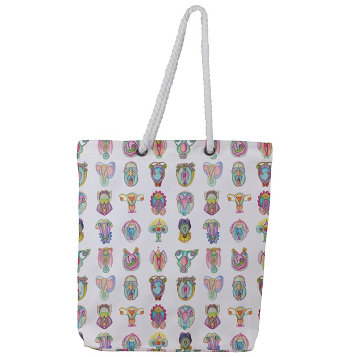 Female Reproductive System  Full Print Rope Handle Tote (Large)