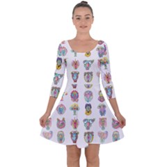 Female Reproductive System  Quarter Sleeve Skater Dress by ArtByAng