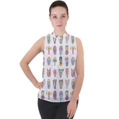 Female Reproductive System  Mock Neck Chiffon Sleeveless Top by ArtByAng