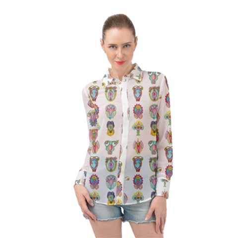 Female Reproductive System  Long Sleeve Chiffon Shirt by ArtByAng