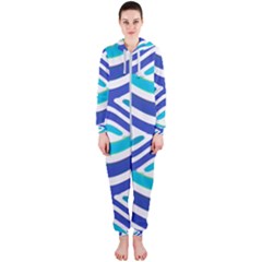 Colored Abstract Print1 Hooded Jumpsuit (ladies) 