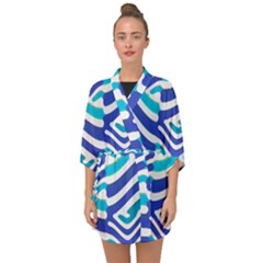 Colored Abstract Print1 Half Sleeve Chiffon Kimono by dflcprintsclothing