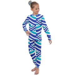 Colored Abstract Print1 Kids  Long Sleeve Set  by dflcprintsclothing