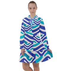 Colored Abstract Print1 All Frills Chiffon Dress