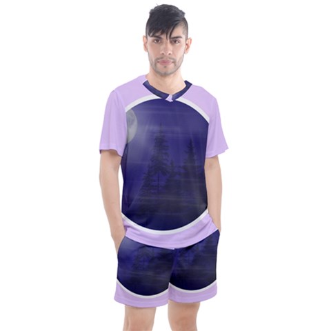 Landscape Sticker Merch - Hill Moonlight Men s Mesh Tee And Shorts Set by LandscapeStickerMerch