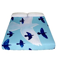 Illustrations Birds Flying Fitted Sheet (queen Size)