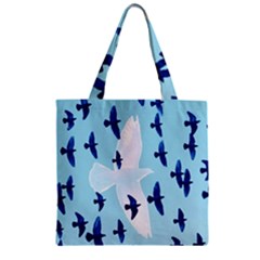 Illustrations Birds Flying Zipper Grocery Tote Bag