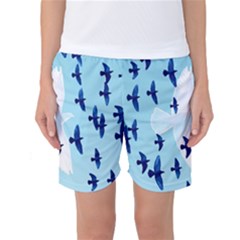 Illustrations Birds Flying Women s Basketball Shorts