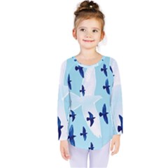 Illustrations Birds Flying Kids  Long Sleeve Tee